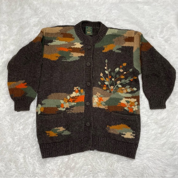 Sirogojno Sweaters - Dobrila Sirogojno Heavily Embroidered Sweater Size XL Heavyweight Norway Village